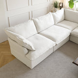 Modular Luxe 5-Seater Corner Sectional + Ottoman in White — Nationwide