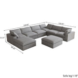 Classic Modular 7-Seater Corner Chaise in Gray