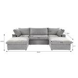 Classic Modular 3-Seater U-Sectional in Gray