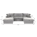 Classic Modular 3-Seater U-Sectional in Gray