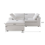 Classic Modular 2-Seater Sectional in White