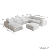 Classic Modular 7-Seater Corner Chaise in White