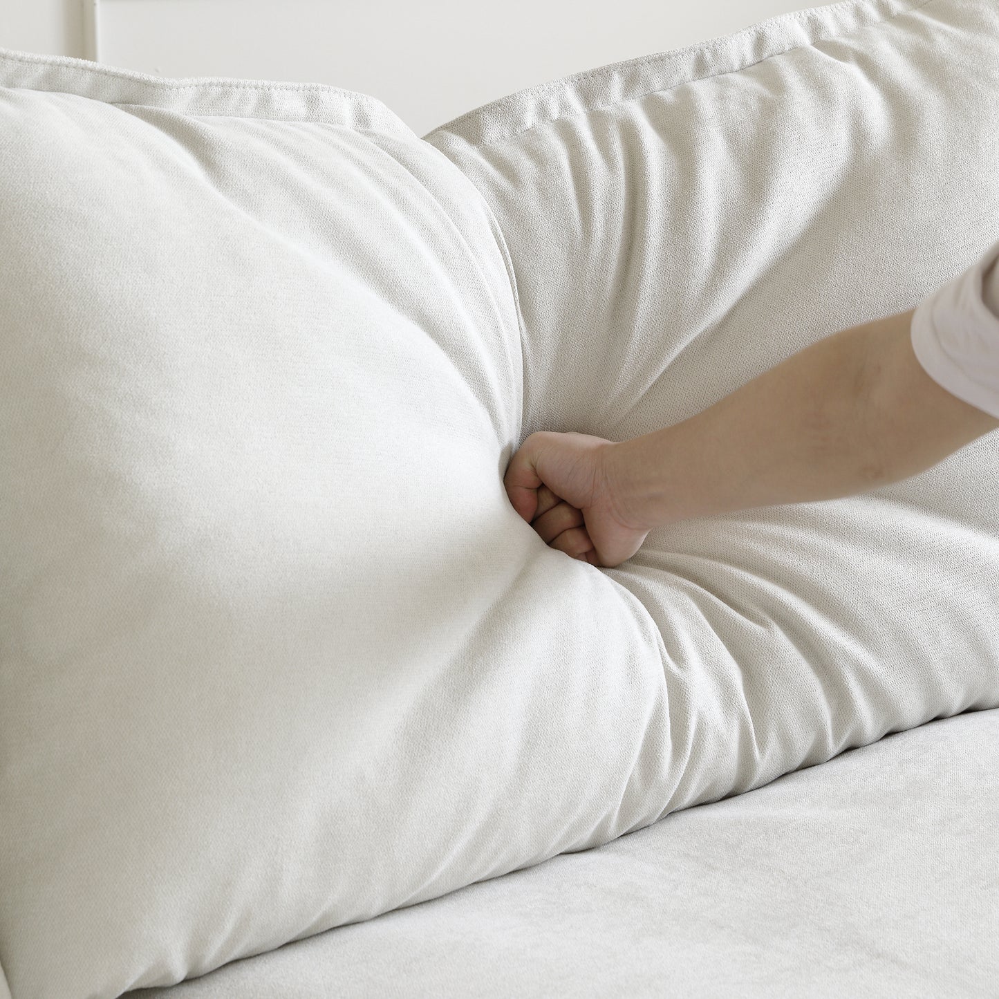 Modular Luxe Right Facing Armrest Piece in White