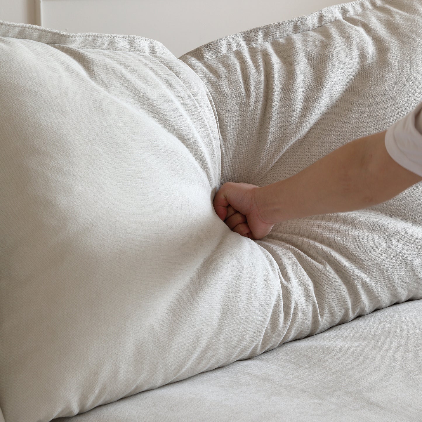 Modular Luxe Left Facing Armrest Piece in Beige