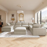 Classic Modular 7-Seater Corner Chaise in Khaki