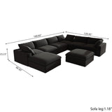 Classic Modular 7-Seater Corner Chaise in Black — Nationwide
