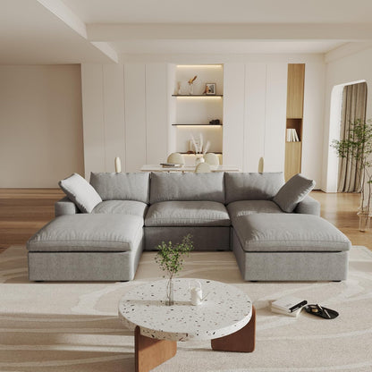 Classic Modular 3-Seater U-Sectional in Gray