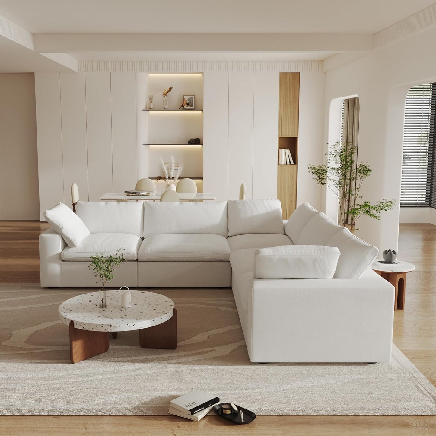 Classic Modular 5-Seater Corner Sectional in White — Nationwide