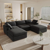 Classic Modular 3-Seater U-Sectional in Black