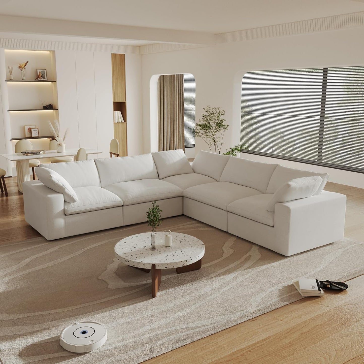 Classic Modular 5-Seater Corner Sectional in White — Nationwide