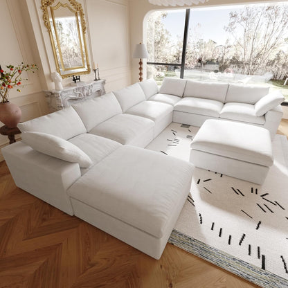 Classic Modular 7-Seater Corner Chaise in White