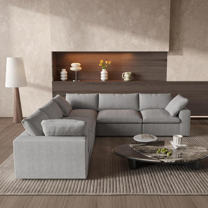 Classic Modular 5-Seater Corner Sectional in Gray