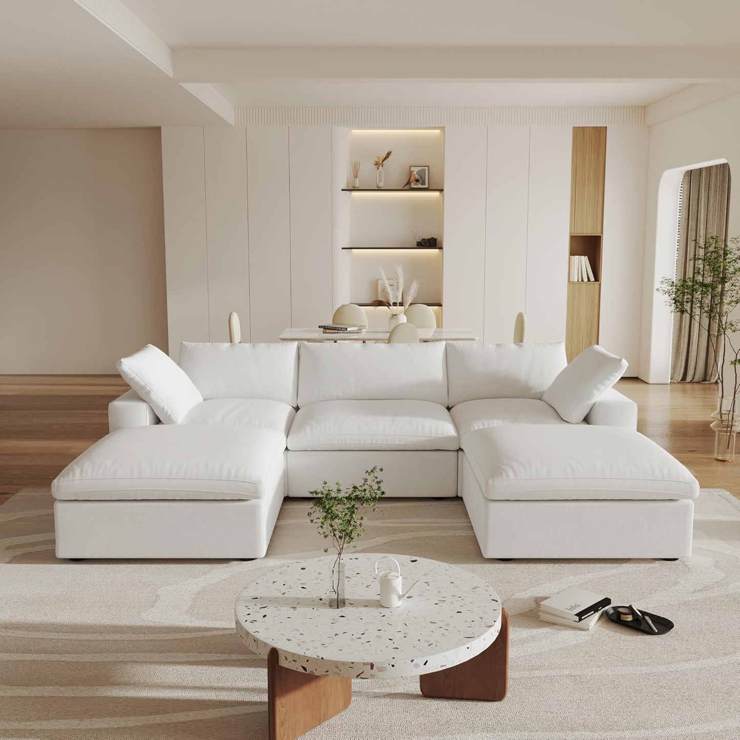 Classic Modular 3-Seater U-Sectional in White — Nationwide