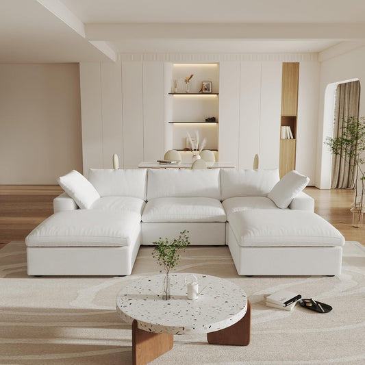 Classic Modular 3-Seater U-Sectional in White — Nationwide