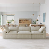 Classic Modular 3-Seater Sofa in Khaki