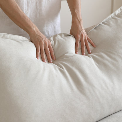 Modular Luxe Right Facing Armrest Piece in Beige