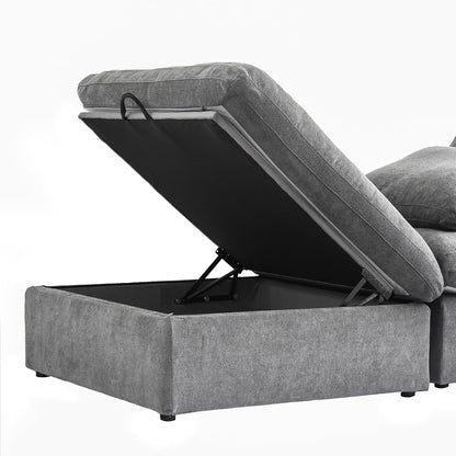 Classic Modular 5-Seater Corner Sectional + Ottoman in Gray
