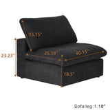 Slipcover Only! Classic Modular Armless/Median Piece in Black