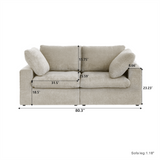 Classic Modular 2-Seater Sofa in Khaki — Nationwide