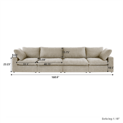 Classic Modular 4-Seater in Khaki — Nationwide
