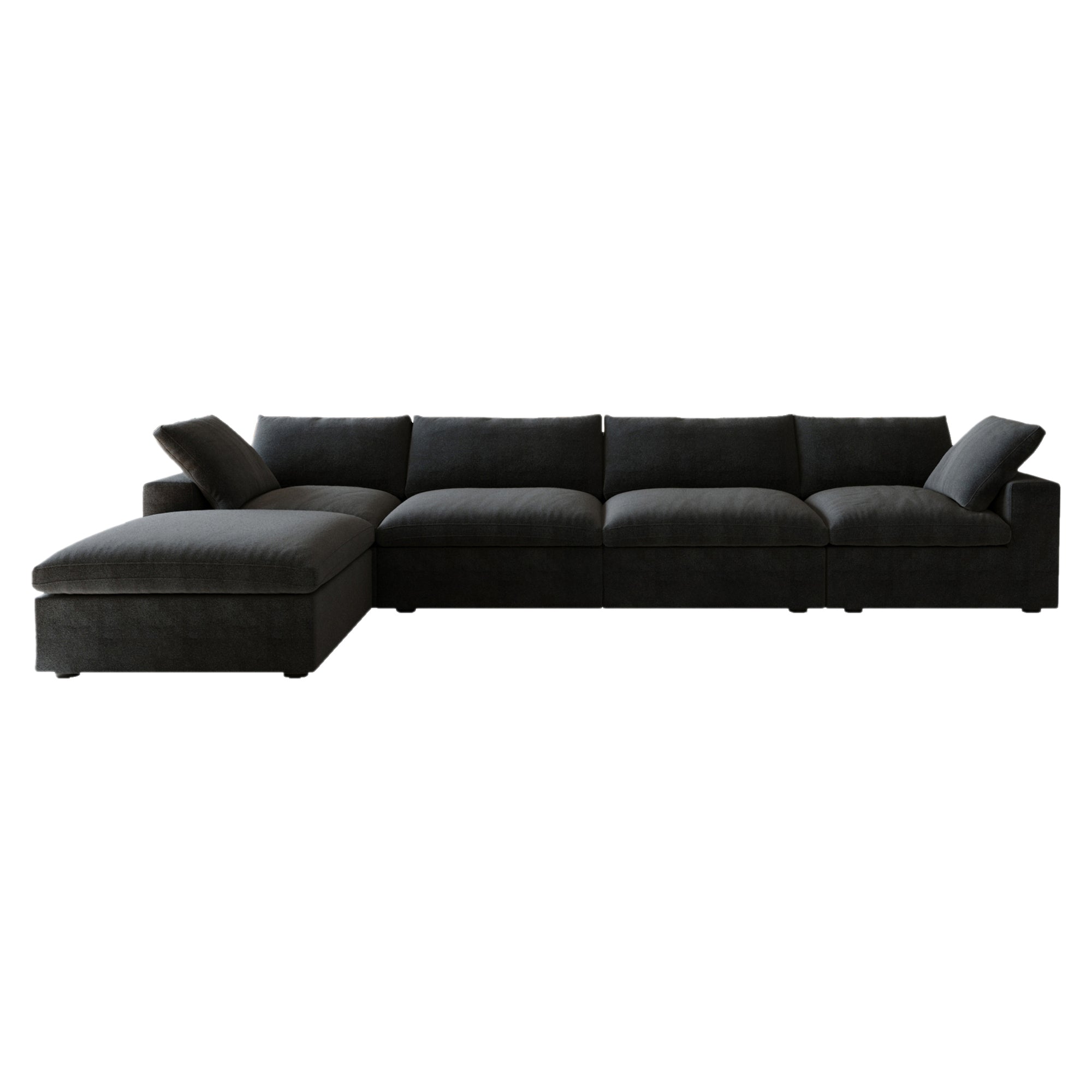 Classic Modular 4-Seater Sectional in Black