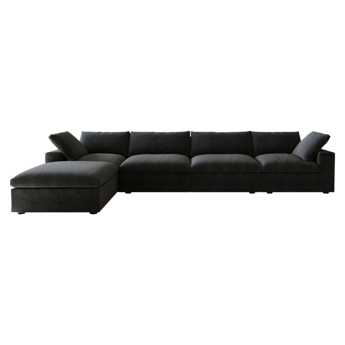 Classic Modular 4-Seater Sectional in Black
