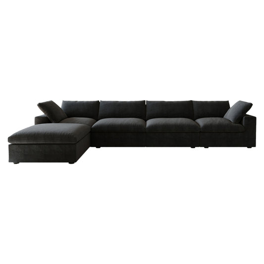 Classic Modular 4-Seater Sectional in Black