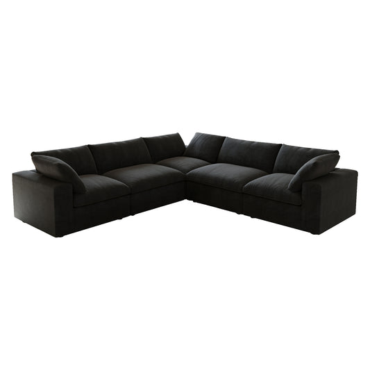 Classic Modular 5-Seater Corner Sectional in Black