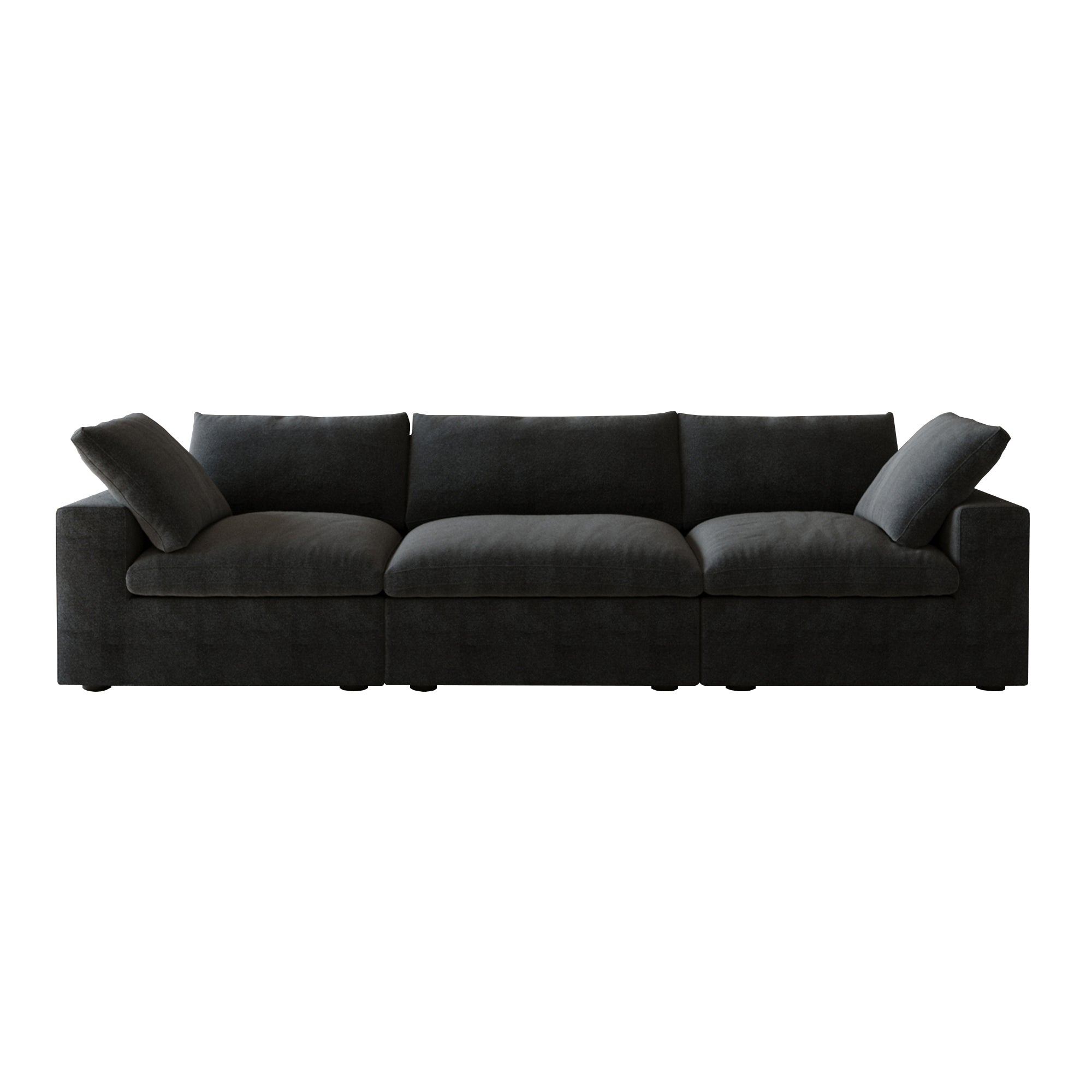 Classic Modular 3-Seater Sofa in Black