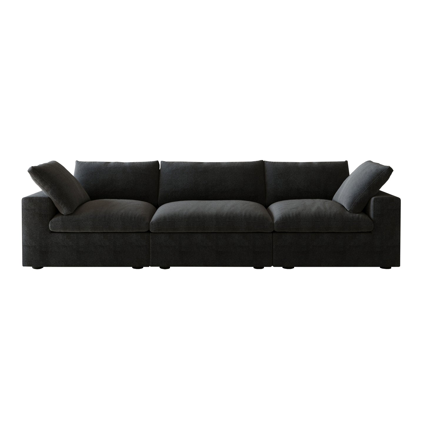 Classic Modular 3-Seater Sofa in Black
