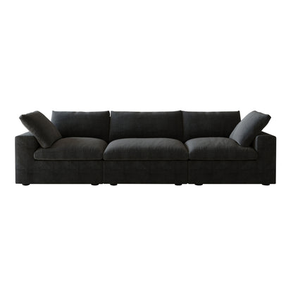 Classic Modular 3-Seater Sofa in Black
