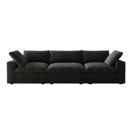 Classic Modular 3-Seater Sofa in Black