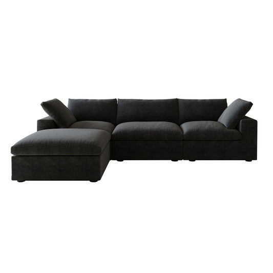 Classic Modular 3-Seater Sectional in Black