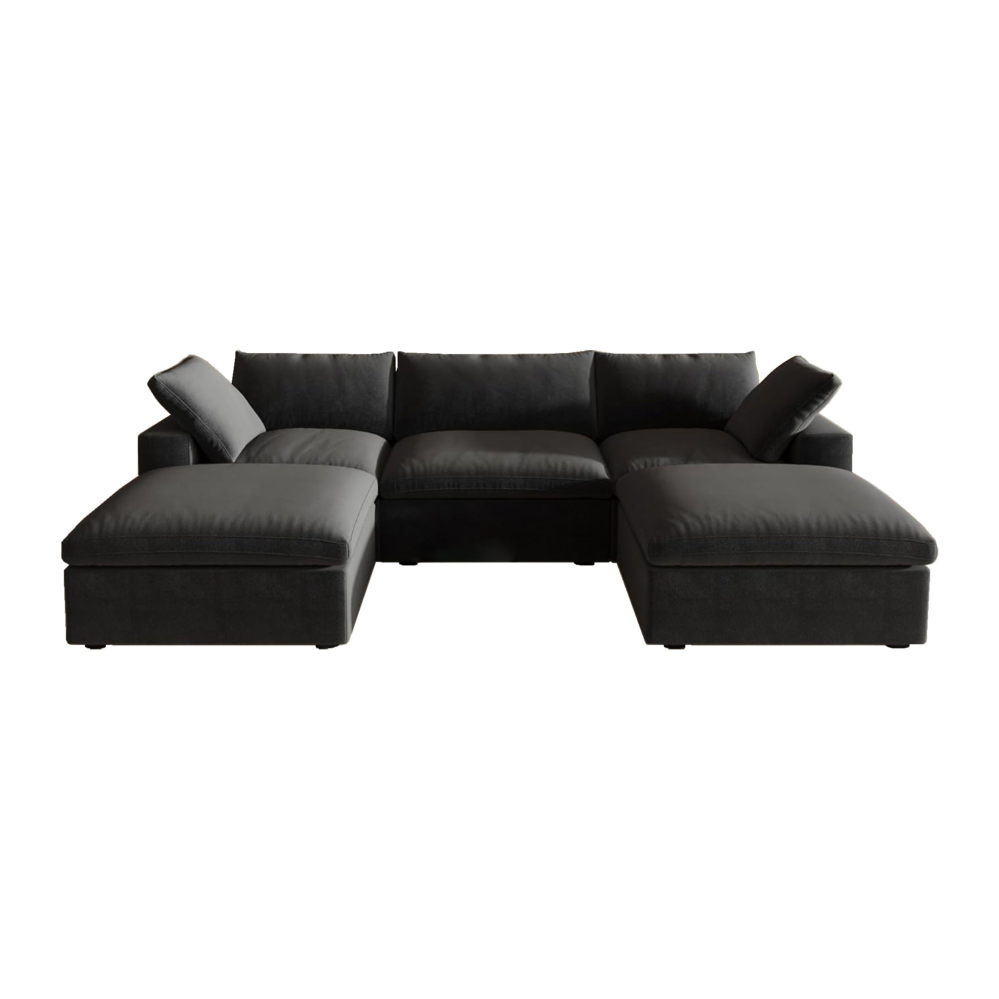 Classic Modular 3-Seater U-Sectional in Black