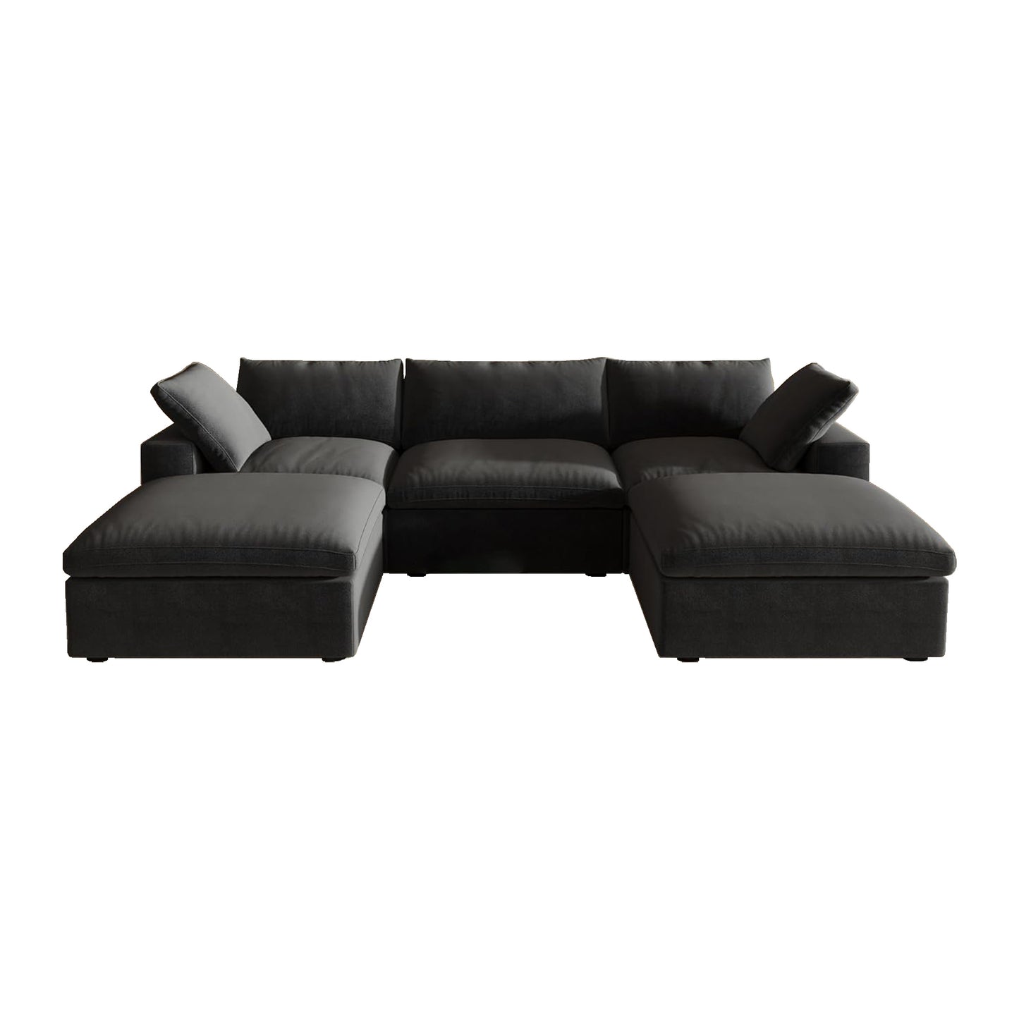 Classic Modular 3-Seater U-Sectional in Black