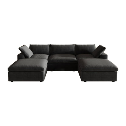 Classic Modular 3-Seater U-Sectional in Black