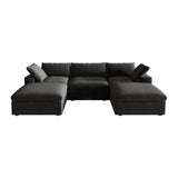 Classic Modular 3-Seater U-Sectional in Black