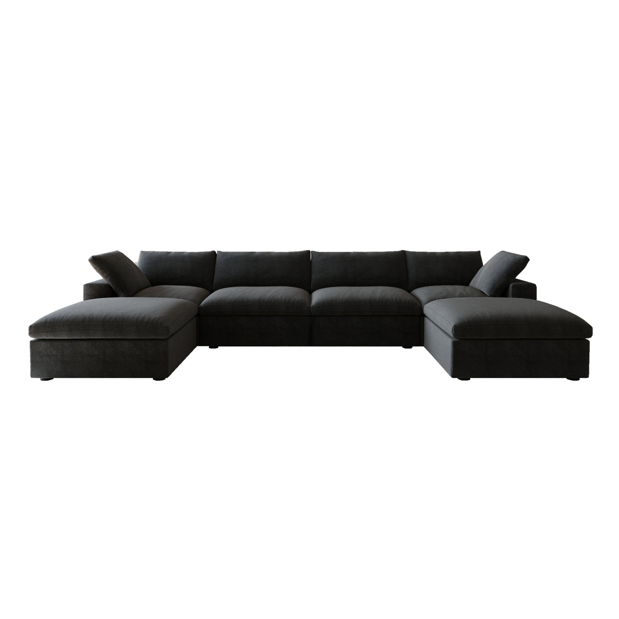 Classic Modular 4-Seater U-Sectional in Black