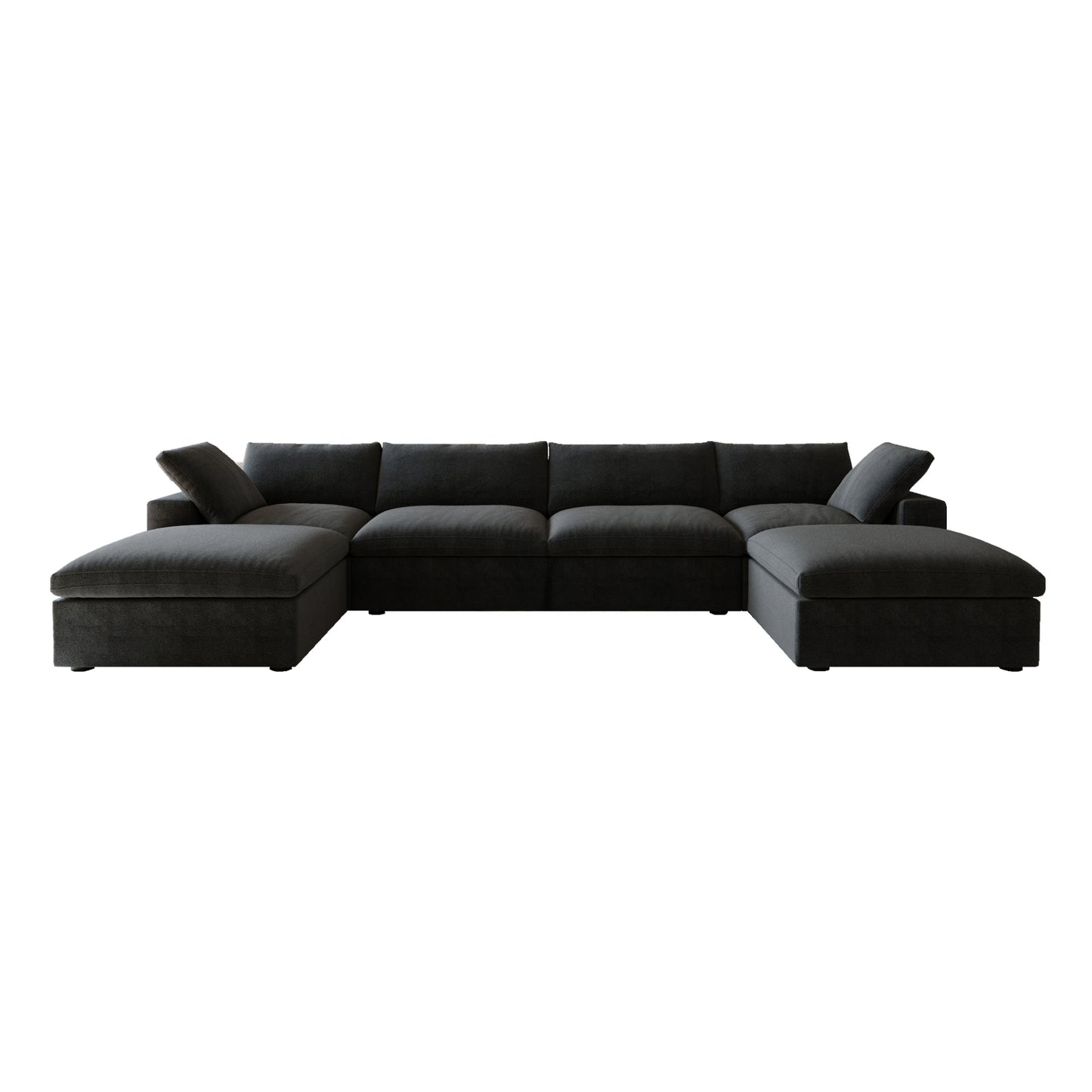 Classic Modular 4-Seater U-Sectional in Black
