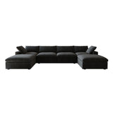 Classic Modular 4-Seater U-Sectional in Black