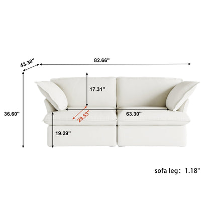 Modular Luxe 2-Seater Sofa in White — Nationwide