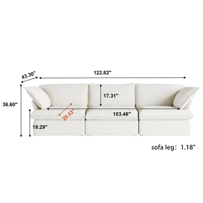 Modular Luxe 3-Seater Sofa in White — Nationwide