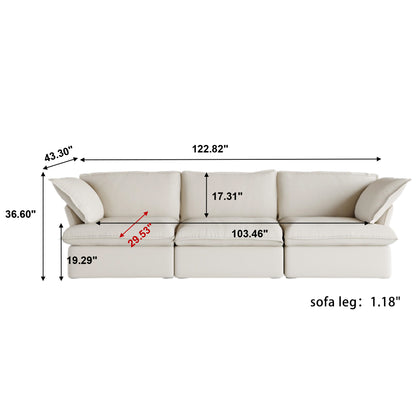 Modular Luxe 3-Seater Sofa in Beige