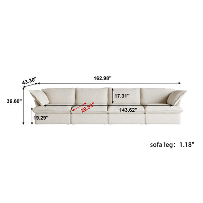 Modular Luxe 4-Seater in Beige