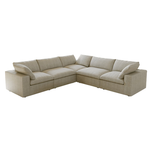 Classic Modular 5-Seater Corner Sectional in Khaki