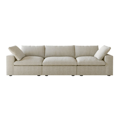 Classic Modular 3-Seater Sofa in Khaki