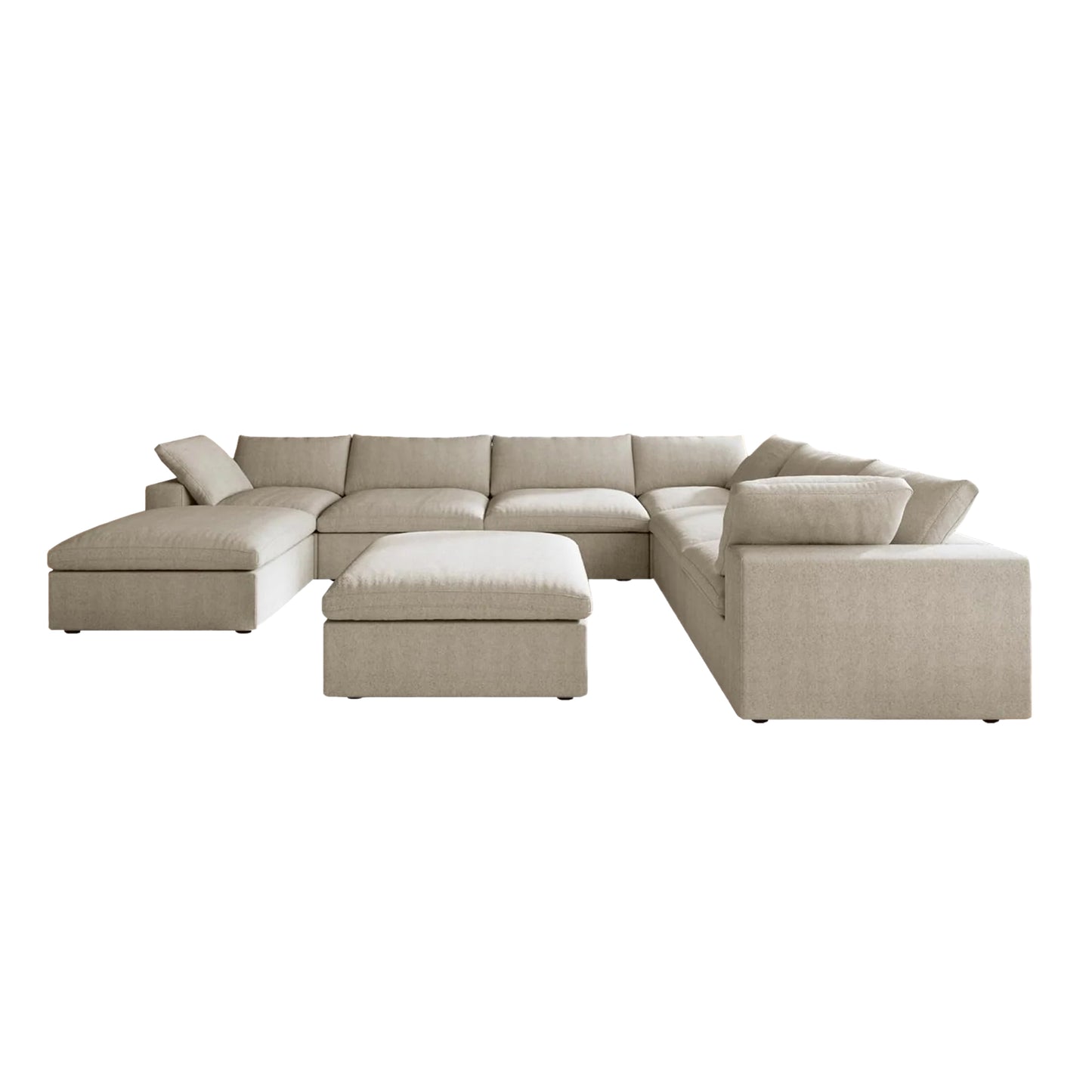 Classic Modular 7-Seater Corner Chaise in Khaki