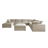Classic Modular 7-Seater Corner Chaise in Khaki