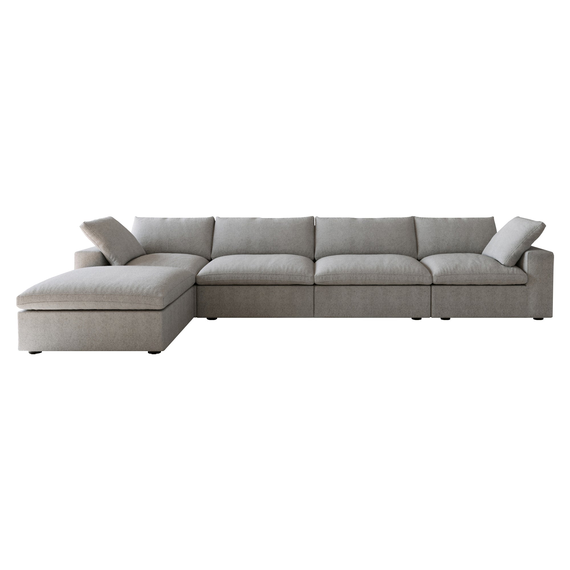 Classic Modular 4-Seater Sectional in Gray