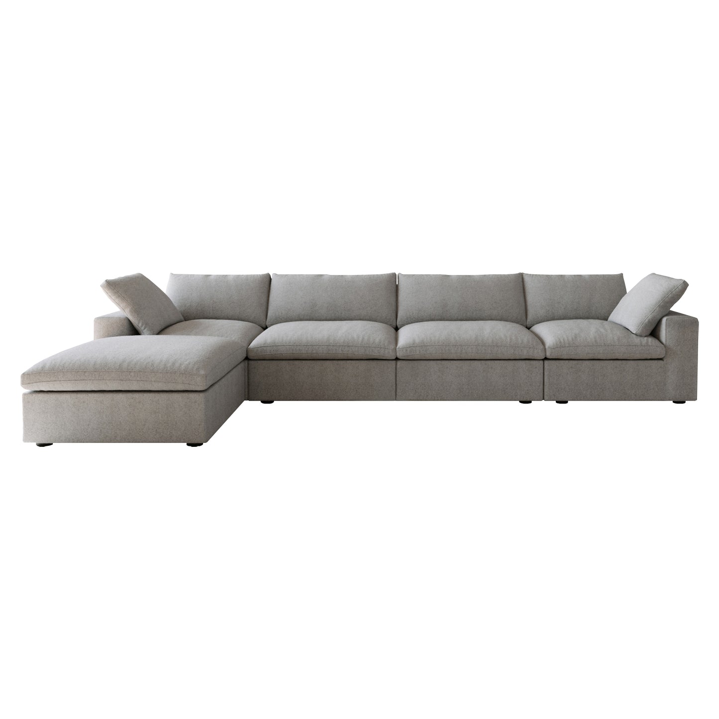 Classic Modular 4-Seater Sectional in Gray